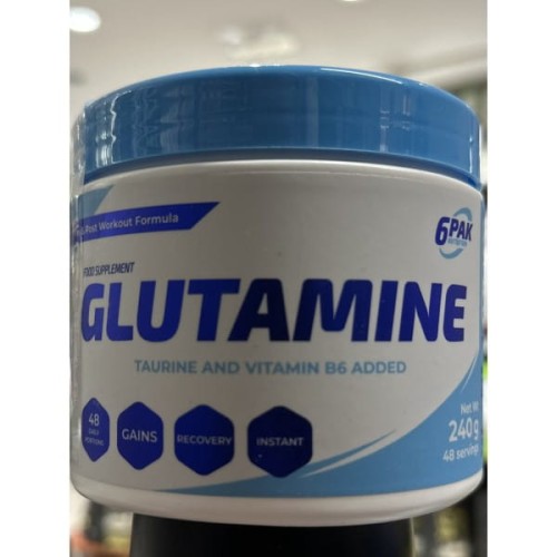 6PAK GLUTAMINA 240g smak natural / neutral - hamuje apetyt l-glutamine