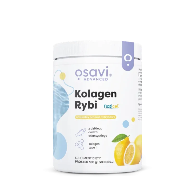 Osavi Kolagen Rybi Naticol 360 g cytrynowy — opakowanie