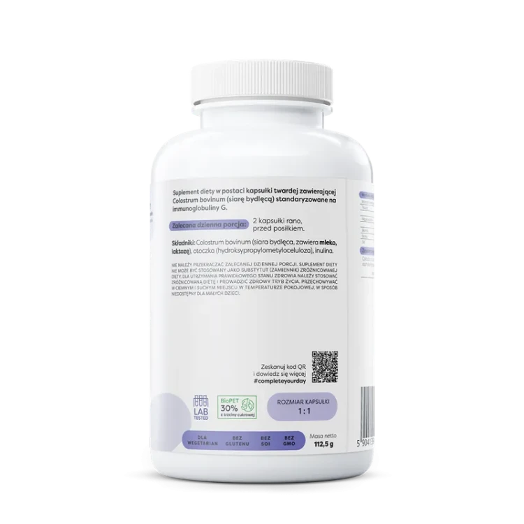 Osavi Colostrum 180 kapsułek — skład, alergeny i stosowanie