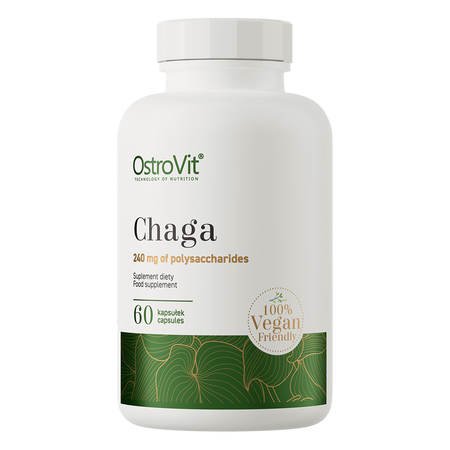 OstroVit Chaga VEGE 60 kapsułek – przód opakowania