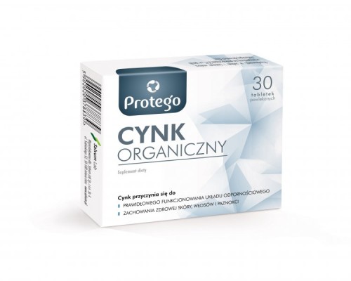 Protego Cynk Organiczny 30 tabletek — opakowanie