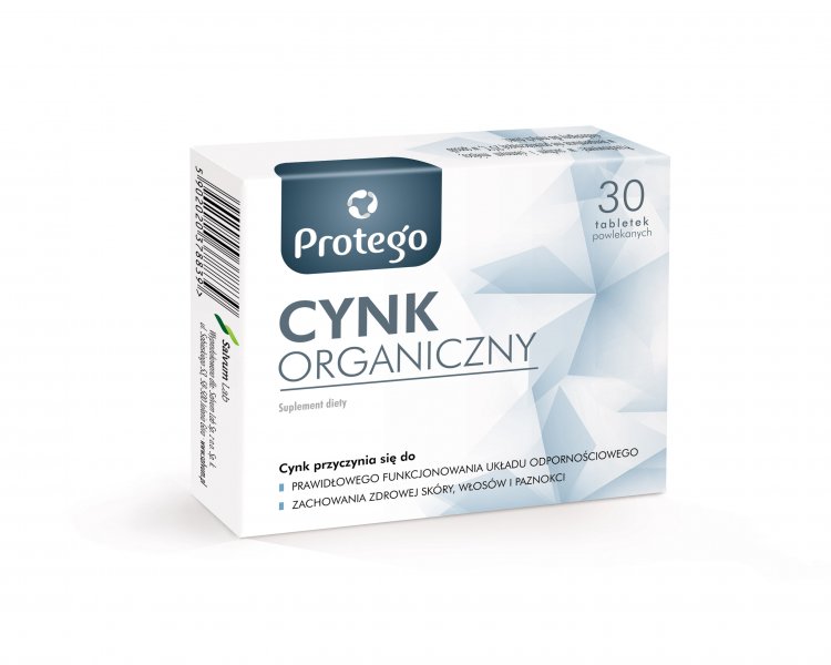 Protego Cynk Organiczny 30 tabletek — opakowanie