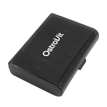 OstroVit Weekly Pill Box — pojemnik tygodniowy czarny — opakowanie